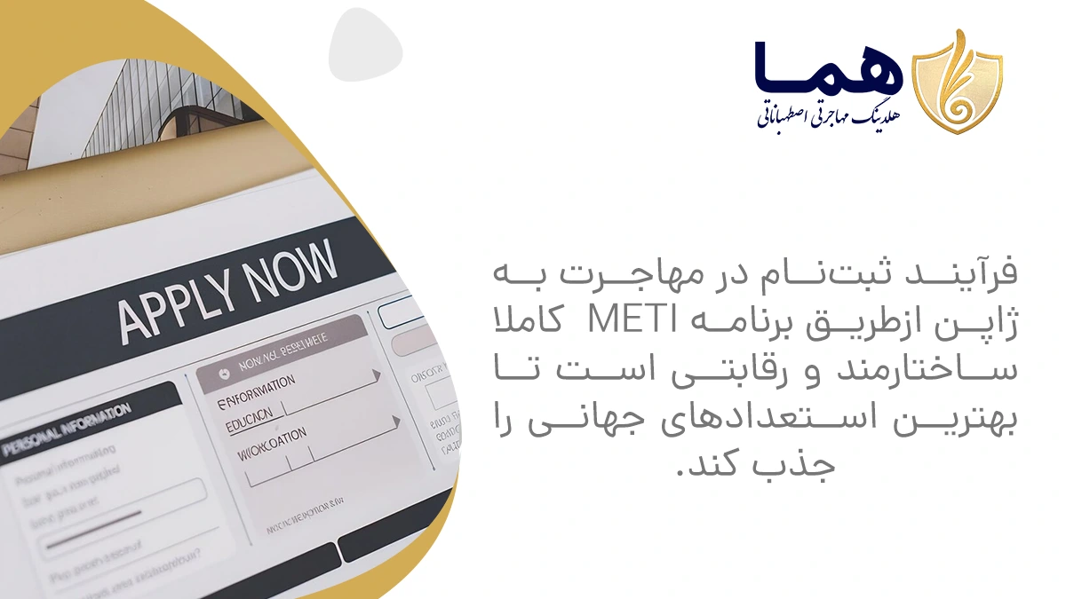 فرآیند ثبتنام در مهاجرت به ژاپن ازطریق برنامه METI کاملا ساختارمند و رقابتی است تا بهترین استعدادهای جهانی را جذب کند.